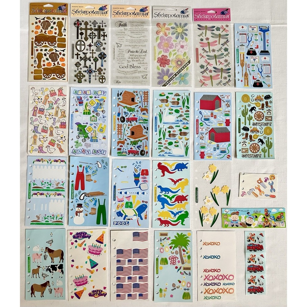 Huge Lot Of Vintage Stickopotamus Stickers Some Sealed Collectible Scrapbook